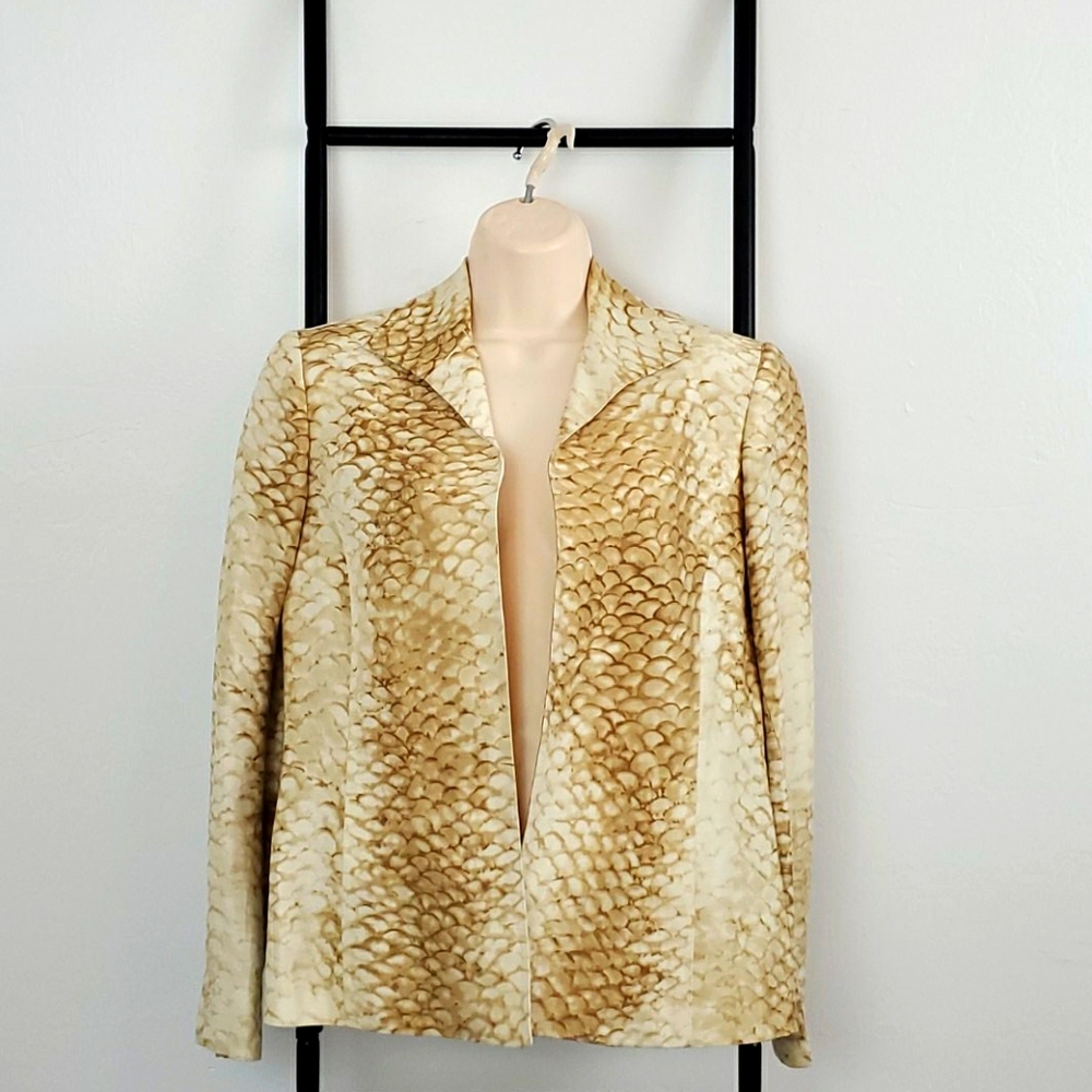 Lafayette 148 New York linen silk blazer women size 4